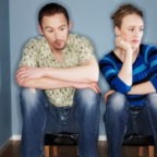 A married couple in a small apartment does not know what to do
