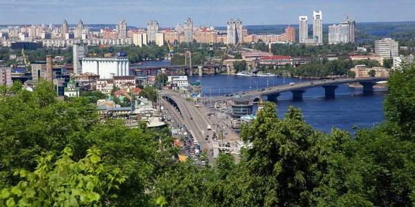 Kyiv. View of Podil and Obolon.