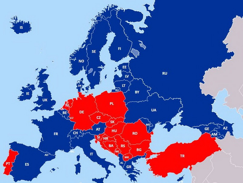 Шипована гума в Європі