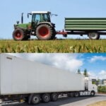 Trailer and semi-trailer in one photo